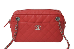 新品同様 CHANEL シャネル チェーン ショルダーバッグ マトラッセ A91731 25番台 ピンク キャビアスキン シルバー金具 58840