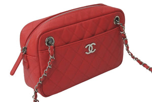 新品同様 CHANEL シャネル チェーン ショルダーバッグ マトラッセ A91731 25番台 ピンク キャビアスキン シルバー金具 58840