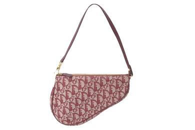 Christian Dior クリスチャンディオール ショルダーバッグ サドルバッグ トロッター柄 MC0012 コットンキャンバス 美品 中古 58844