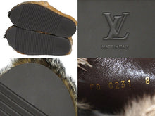 Load image into Gallery viewer, 極美品 LOUIS VUITTON ルイヴィトン イージーライン ミュール フォックスファー スリッポン ブラウン ロゴ サイズ8 中古 58859