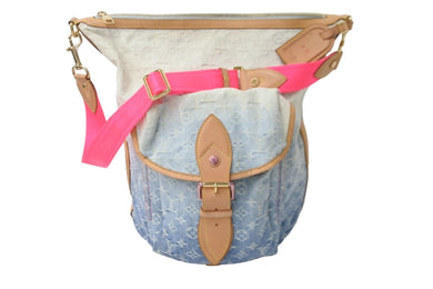 LOUIS VUITTON ルイヴィトン ショルダーバッグ サンバーストPM M93184 モノグラムデニム ピンク ゴールド金具 美品 中古 58861