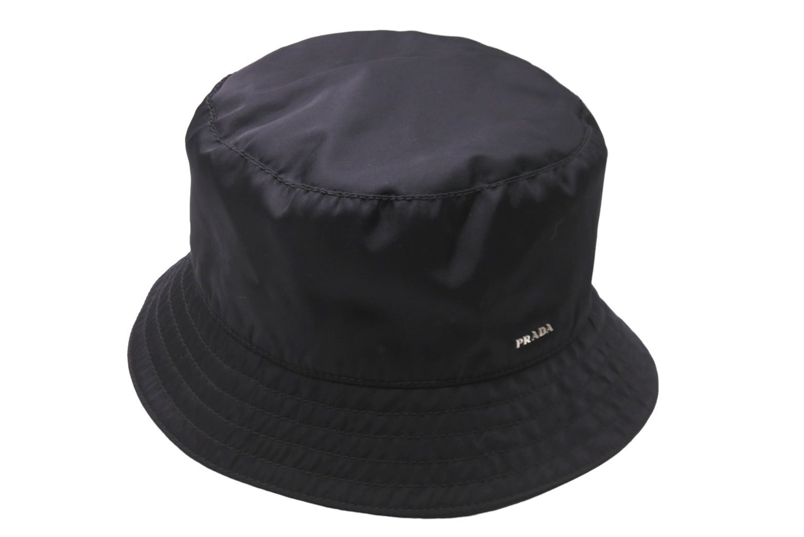 PRADA プラダ ハット 帽子 バケットハット ロゴ ブラック ポリエステル 