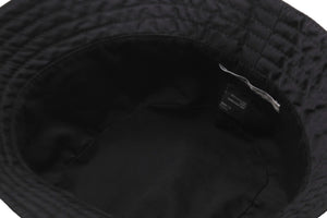 PRADA プラダ ハット 帽子 バケットハット ロゴ ブラック ポリエステル サイズL シルバー金具 美品 中古 58868