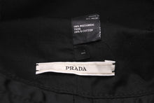 Load image into Gallery viewer, PRADA プラダ ハット 帽子 バケットハット ロゴ ブラック ポリエステル サイズL シルバー金具 美品 中古 58868
