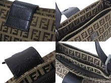 画像をギャラリービューアに読み込む, FENDI フェンディ ハンドバッグ ワンショルダー ズッキーノ ブラウン キャンバス 8BR011 シルバー金具 美品 中古 58870 