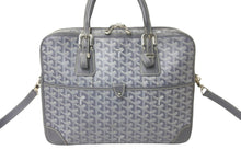 Load image into Gallery viewer, GOYARD ゴヤール アンバサードPM ブリーフケース VAE020141 2WAY グレー シルバー金具 良品 中古 58874