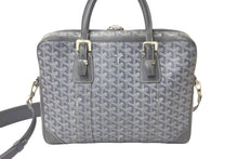 Load image into Gallery viewer, GOYARD ゴヤール アンバサードPM ブリーフケース VAE020141 2WAY グレー シルバー金具 良品 中古 58874