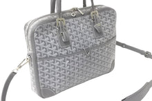Load image into Gallery viewer, GOYARD ゴヤール アンバサードPM ブリーフケース VAE020141 2WAY グレー シルバー金具 良品 中古 58874