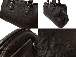 CHANEL シャネル ハンドバッグ ワイルドステッチ ココマーク 10番台 2006年 キャビアスキン ブラウン シルバー金具 美品 中古 58878