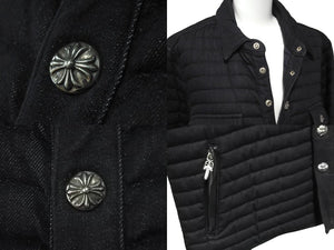 CHROME HEARTS クロムハーツ ジャケット ライトダウンジャケット クロスボタン CHクロスパッチ ブラック サイズM 中古 58879