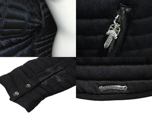CHROME HEARTS クロムハーツ ジャケット ライトダウンジャケット クロスボタン CHクロスパッチ ブラック サイズM 中古 58879