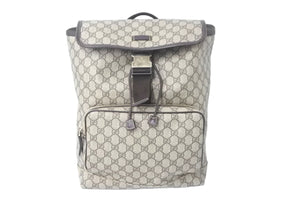 GUCCI グッチ リュック デイパック GGスプリーム キャンバス 246103 PVCレザー ベージュ ブラウン ゴールド金具 美品 中古 58880 