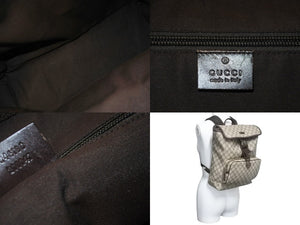 GUCCI グッチ リュック デイパック GGスプリーム キャンバス 246103 PVCレザー ベージュ ブラウン ゴールド金具 美品 中古 58880 