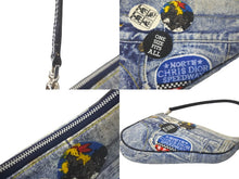 Load image into Gallery viewer, Christian Dior クリスチャンディオール ショルダーバッグ サドルバッグ デニム レザー インディゴ シルバー金具 良品 中古 58883