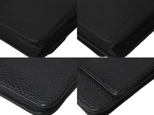 CHANEL シャネル ウォレットチェーン ショルダーバッグ ブラック 15番台 ココマーク キャビアスキン シルバー金具 美品 中古 58891