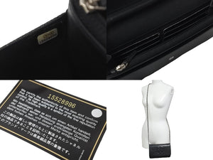 CHANEL シャネル ウォレットチェーン ショルダーバッグ ブラック 15番台 ココマーク キャビアスキン シルバー金具 美品 中古 58891