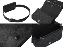 Load image into Gallery viewer, LOUIS VUITTON ルイヴィトン ベルト サンチュール ポシェットオム ダミエ・グラフィット 33/95 M6837 シルバー金具 美品 中古 58893