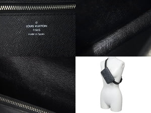 LOUIS VUITTON ルイヴィトン ベルト サンチュール ポシェットオム ダミエ・グラフィット 33/95 M6837 シルバー金具 美品 中古 58893