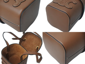 極美品 CELINE セリーヌ ショルダーバッグ スモールボックス ブラウン スムースカーフ 199263DU3.04LU ゴールド金具 中古 58895