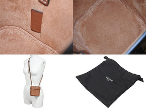 極美品 CELINE セリーヌ ショルダーバッグ スモールボックス ブラウン スムースカーフ 199263DU3.04LU ゴールド金具 中古 58895