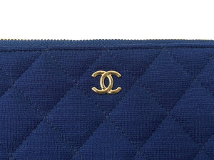 CHANEL シャネル クラッチバッグ 28番台 ココマーク キルティング キャンバス ブルー グリーン ゴールド金具 美品 中古 58900