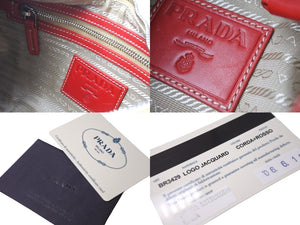 PRADA プラダショルダーバッグ ワンショルダー BR3429 ロゴ ジャガード シルバー金具 美品 中古 58908 
