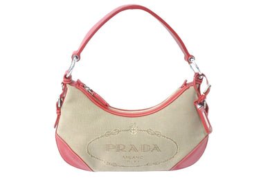 PRADA プラダショルダーバッグ ワンショルダー BR3429 ロゴ ジャガード シルバー金具 美品 中古 58908 