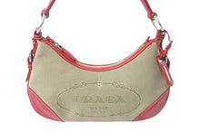 画像をギャラリービューアに読み込む, PRADA プラダショルダーバッグ ワンショルダー BR3429 ロゴ ジャガード シルバー金具 美品 中古 58908 
