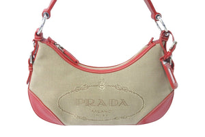 PRADA プラダショルダーバッグ ワンショルダー BR3429 ロゴ ジャガード シルバー金具 美品 中古 58908 