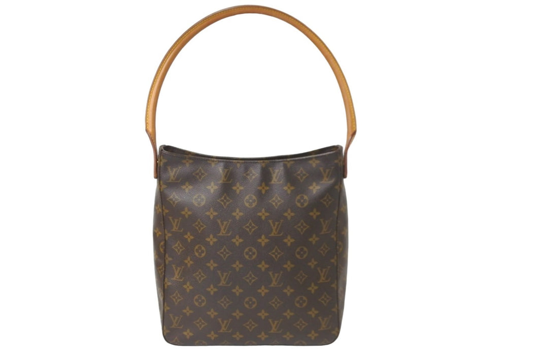 LOUIS VUITTON ルイヴィトン ショルダーバッグ M51145 ルーピングGM ブラウン モノグラム ゴールド金具 美品 中古 58913