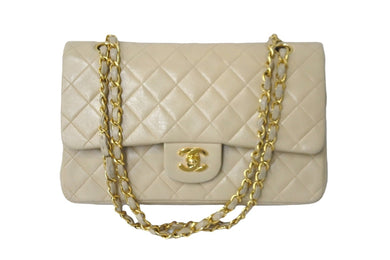 CHANEL シャネル チェーンショルダーバッグ マトラッセ25 ココマーク 3番台 ベージュ ゴールド金具 美品 中古 58915