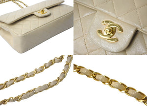 CHANEL シャネル チェーンショルダーバッグ マトラッセ25 ココマーク 3番台 ベージュ ゴールド金具 美品 中古 58915
