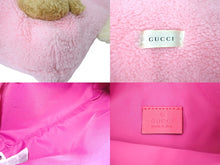 画像をギャラリービューアに読み込む, 極美品 GUCCI グッチ フライングベア ハンドバッグ 581007 ピンク ブラウン ブルー ボア シルバー金具 中古 58924 
