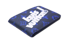 Load image into Gallery viewer, LOUIS VUITTON ルイヴィトン 二つ折り財布 ポルトフォイユ・ミュルティプル M80850 ネイビー ブルー ホワイト 美品 中古 58925