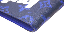 Load image into Gallery viewer, LOUIS VUITTON ルイヴィトン 二つ折り財布 ポルトフォイユ・ミュルティプル M80850 ネイビー ブルー ホワイト 美品 中古 58925