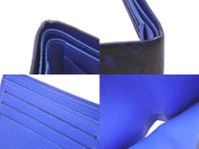 Load image into Gallery viewer, LOUIS VUITTON ルイヴィトン 二つ折り財布 ポルトフォイユ・ミュルティプル M80850 ネイビー ブルー ホワイト 美品 中古 58925