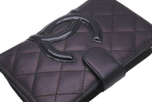 Load image into Gallery viewer, CHANEL シャネル 財布 ブラック カンボンライン 14番台 ココマーク ラムスキン ブラック ピンク シルバー金具 美品 中古 58926