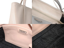 画像をギャラリービューアに読み込む, PRADA プラダ ハンドバッグ 2WAYショルダーストラップ付き 1BA318 ピンクシルバー金具 良品 中古 58927 