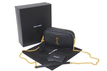 Load image into Gallery viewer, 極美品 SAINT LAURENT サンローラン ルー ミニ チェーン ポーチ ショルダーバッグ ブラック カーフスキン 6125791GF01 中古 58929