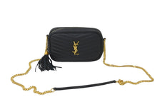 Load image into Gallery viewer, 極美品 SAINT LAURENT サンローラン ルー ミニ チェーン ポーチ ショルダーバッグ ブラック カーフスキン 6125791GF01 中古 58929