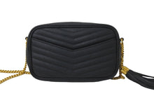 Load image into Gallery viewer, 極美品 SAINT LAURENT サンローラン ルー ミニ チェーン ポーチ ショルダーバッグ ブラック カーフスキン 6125791GF01 中古 58929