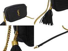 Load image into Gallery viewer, 極美品 SAINT LAURENT サンローラン ルー ミニ チェーン ポーチ ショルダーバッグ ブラック カーフスキン 6125791GF01 中古 58929