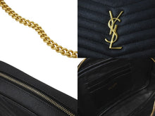 Load image into Gallery viewer, 極美品 SAINT LAURENT サンローラン ルー ミニ チェーン ポーチ ショルダーバッグ ブラック カーフスキン 6125791GF01 中古 58929