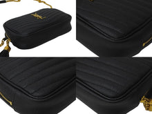 Load image into Gallery viewer, 極美品 SAINT LAURENT サンローラン ルー ミニ チェーン ポーチ ショルダーバッグ ブラック カーフスキン 6125791GF01 中古 58929