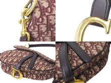 Load image into Gallery viewer, Christian Dior クリスチャンディオール ハンドバッグ サドルバッグ レッド 01-RU-1118 トロッター柄 キャンバス 美品 中古 58933