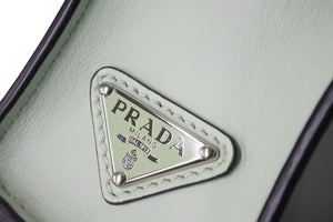 PRADA プラダ 2way ハンド ショルダー バッグ グリーン レザー 1BA333 シルバー金具 美品 中古 58935