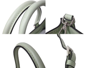 PRADA プラダ 2way ハンド ショルダー バッグ グリーン レザー 1BA333 シルバー金具 美品 中古 58935