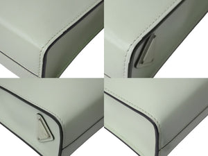 PRADA プラダ 2way ハンド ショルダー バッグ グリーン レザー 1BA333 シルバー金具 美品 中古 58935