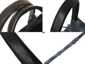 BALENCIAGA バレンシアガ 2WAYトートバッグ ハードウェアXS BBロゴ 693662 4716 P 527277 ブルー シルバー金具 美品 中古 58938