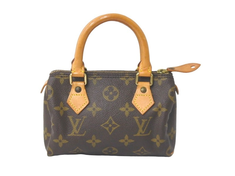 LOUIS VUITTON ルイヴィトン ミニスピーディ ボストンバッグ モノグラム M41534 PVC ブラウン ゴールド 美品 中古 58940
